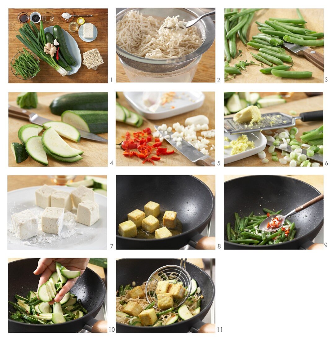 Scharfe Gemüse-Nudeln mit Tofu