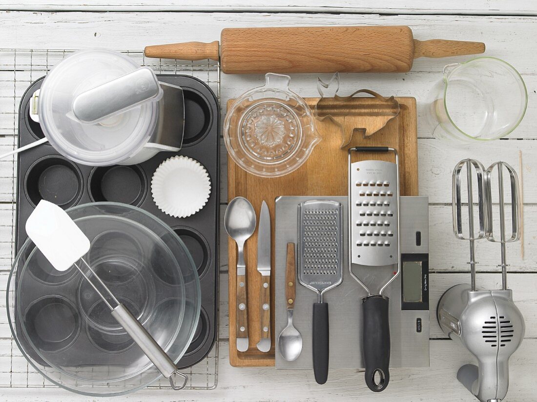 Kitchen utensils for making Easter muffins