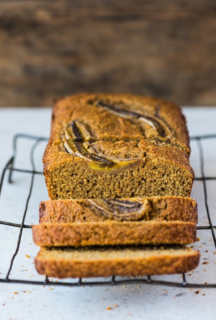 Freekeh banana bread, sliced