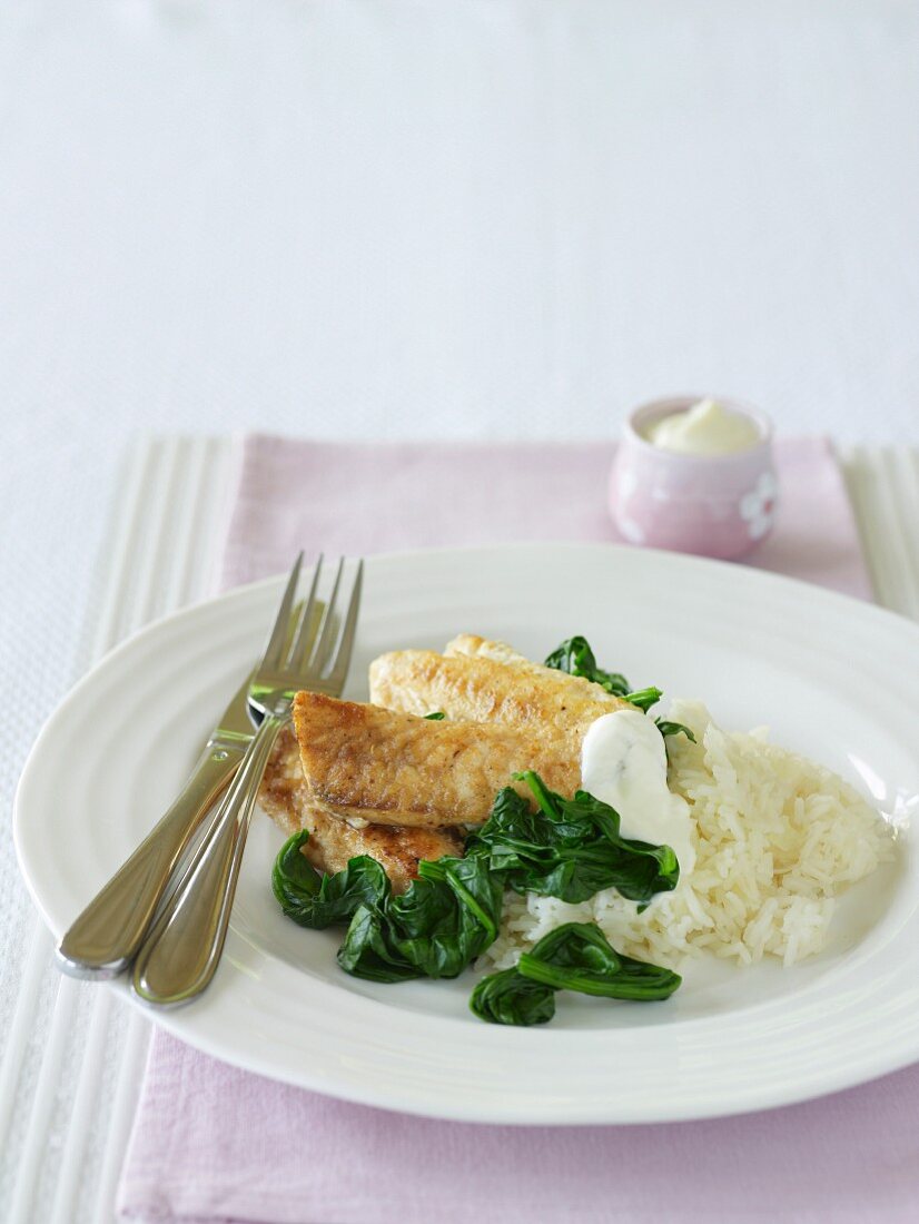 Spicy Fish with Spinach & Yogurt