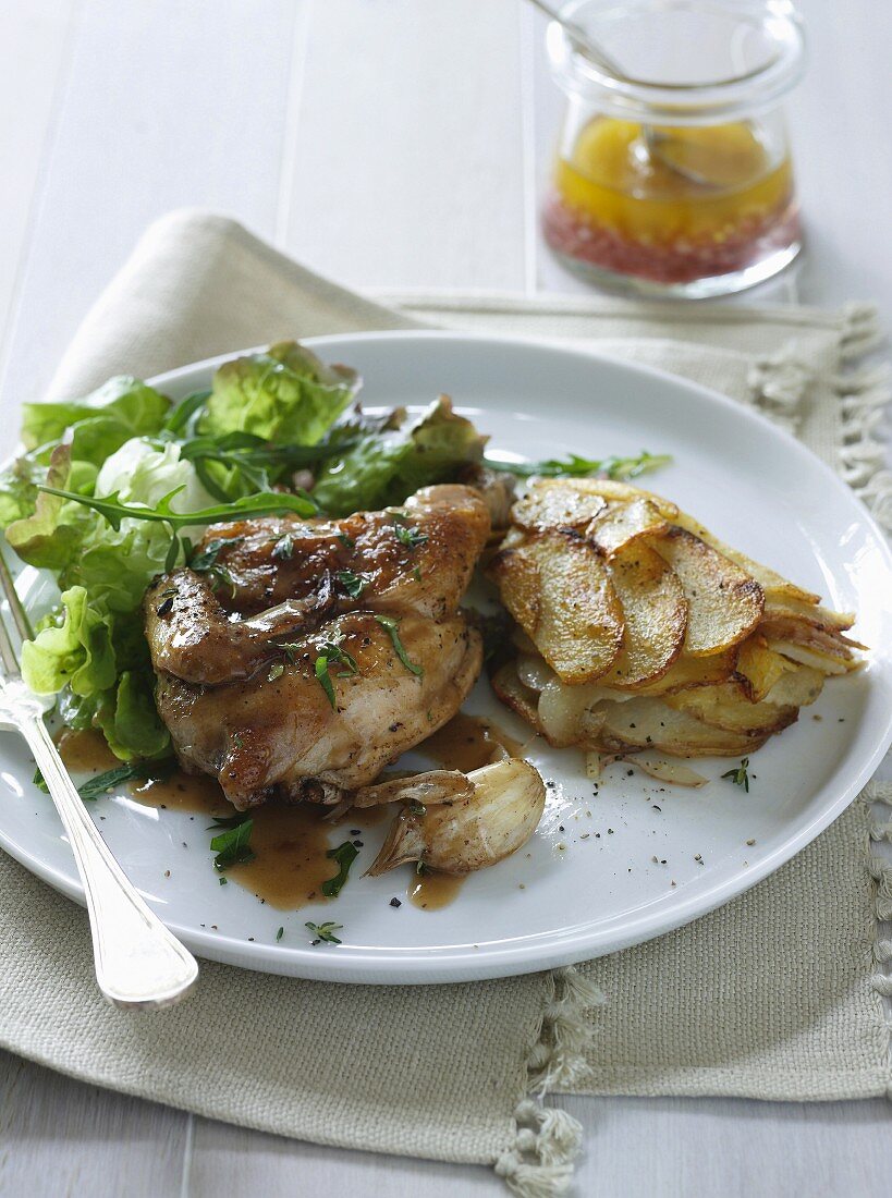 Pan-fried Spatchock and Potato Galette