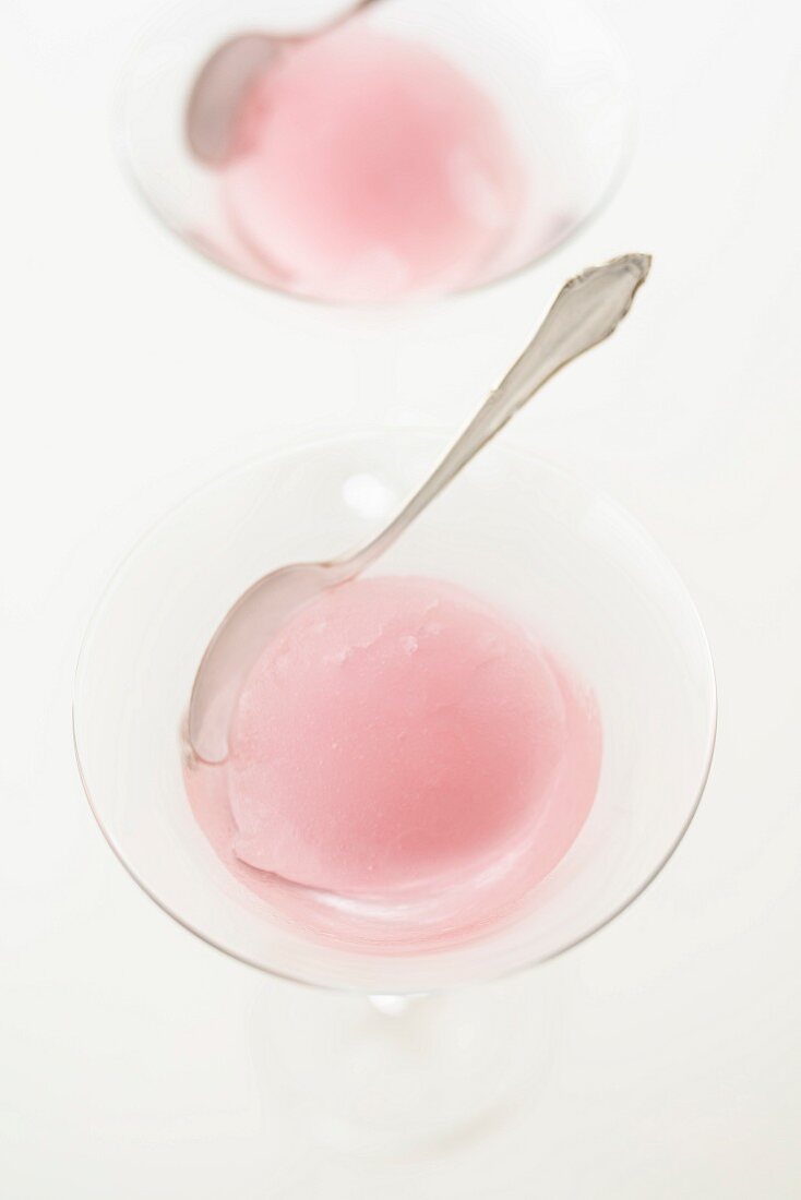 Elderberry and rose petal sorbet