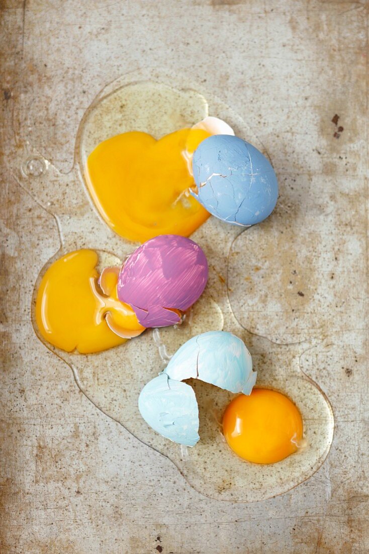 Broken painted eggs