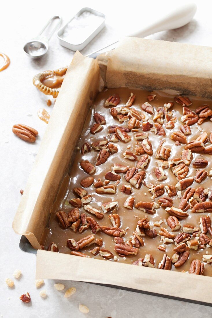 Salted caramel with pecan nuts