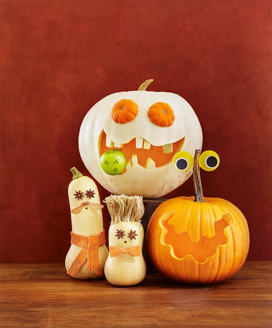 Funny Halloween pumpkin monsters