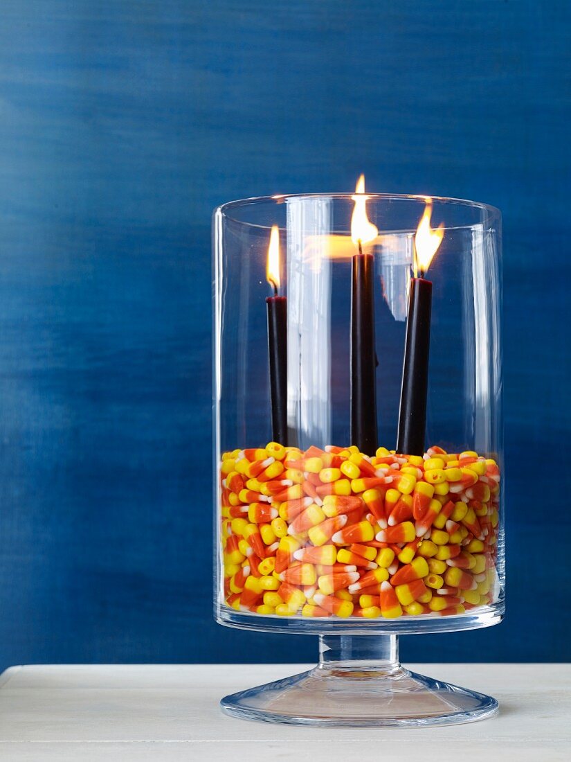 Halloween arrangement of candles