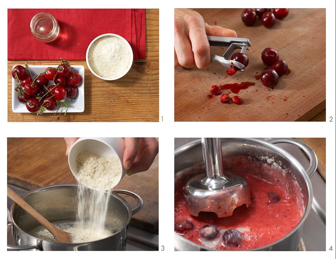How to prepare cherry purée with cereal flakes