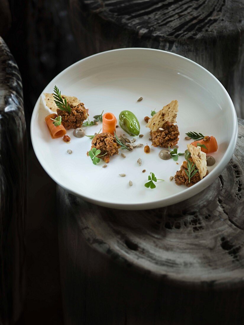 A dish by Jens Rittmeyer at the Restaurant KAI3 (on the German island of Sylt)