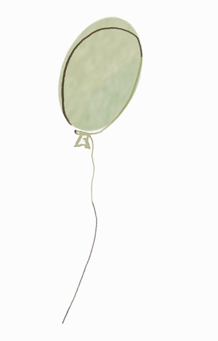 An illustration of a green balloon representing bloating