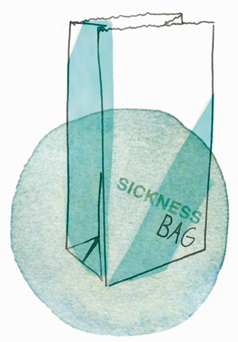 An illustration of a sick bag