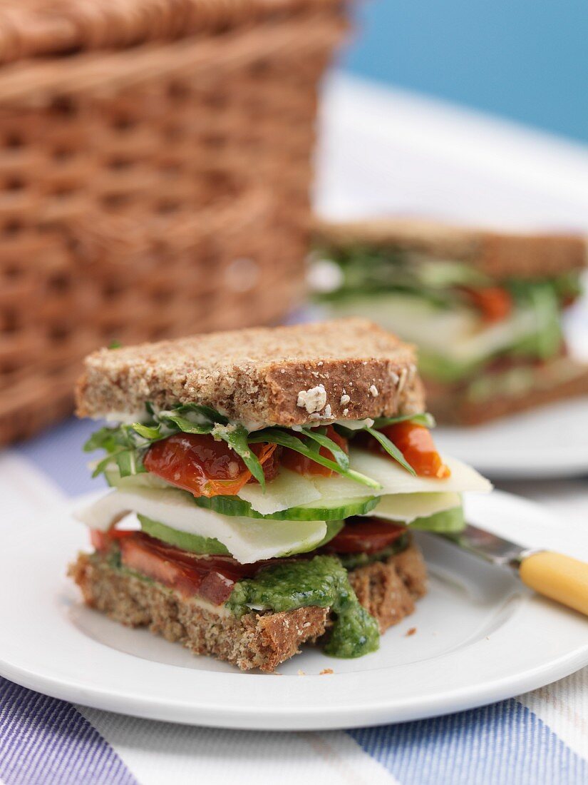 A BLT sandwich for a picnic