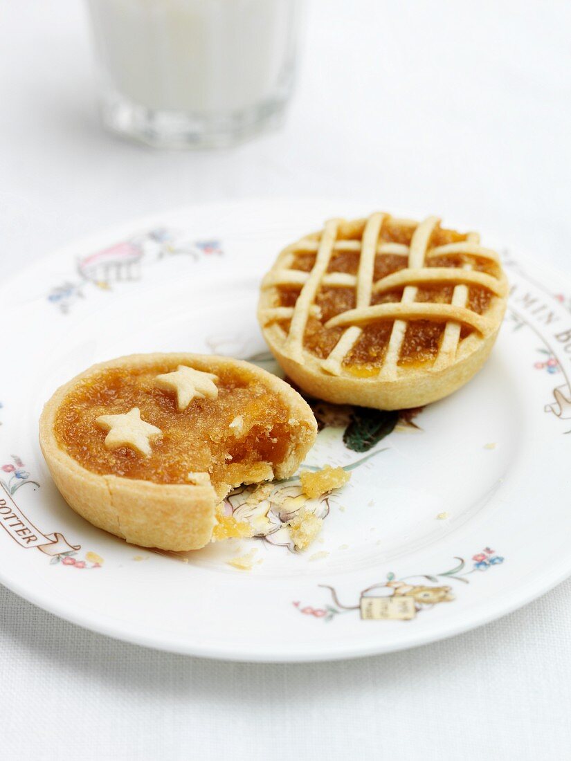 A close-up of mini treacle tarts