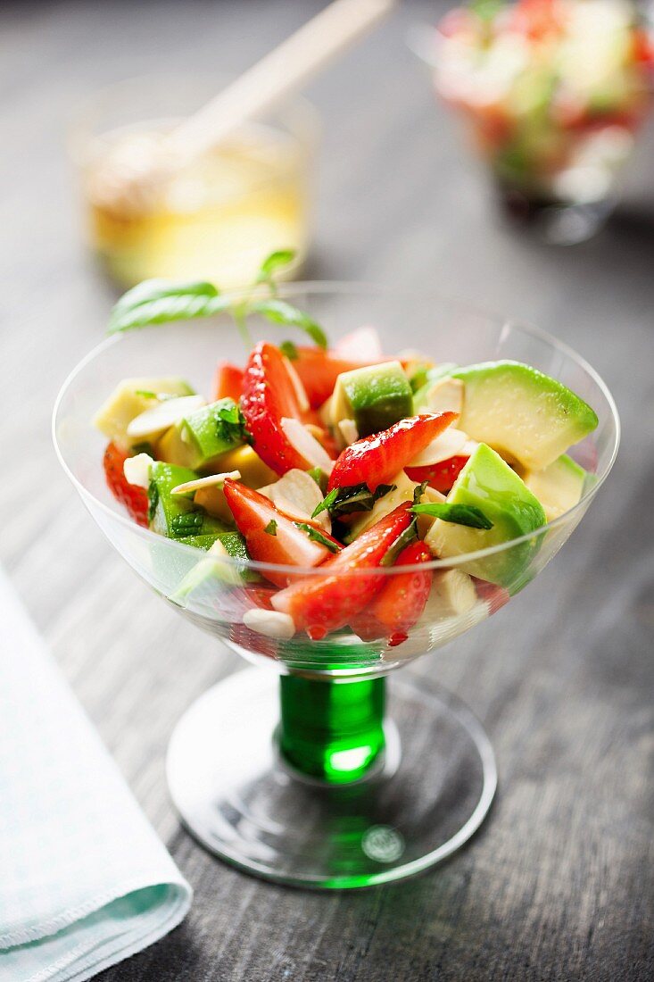 Avocado salad with strawberries