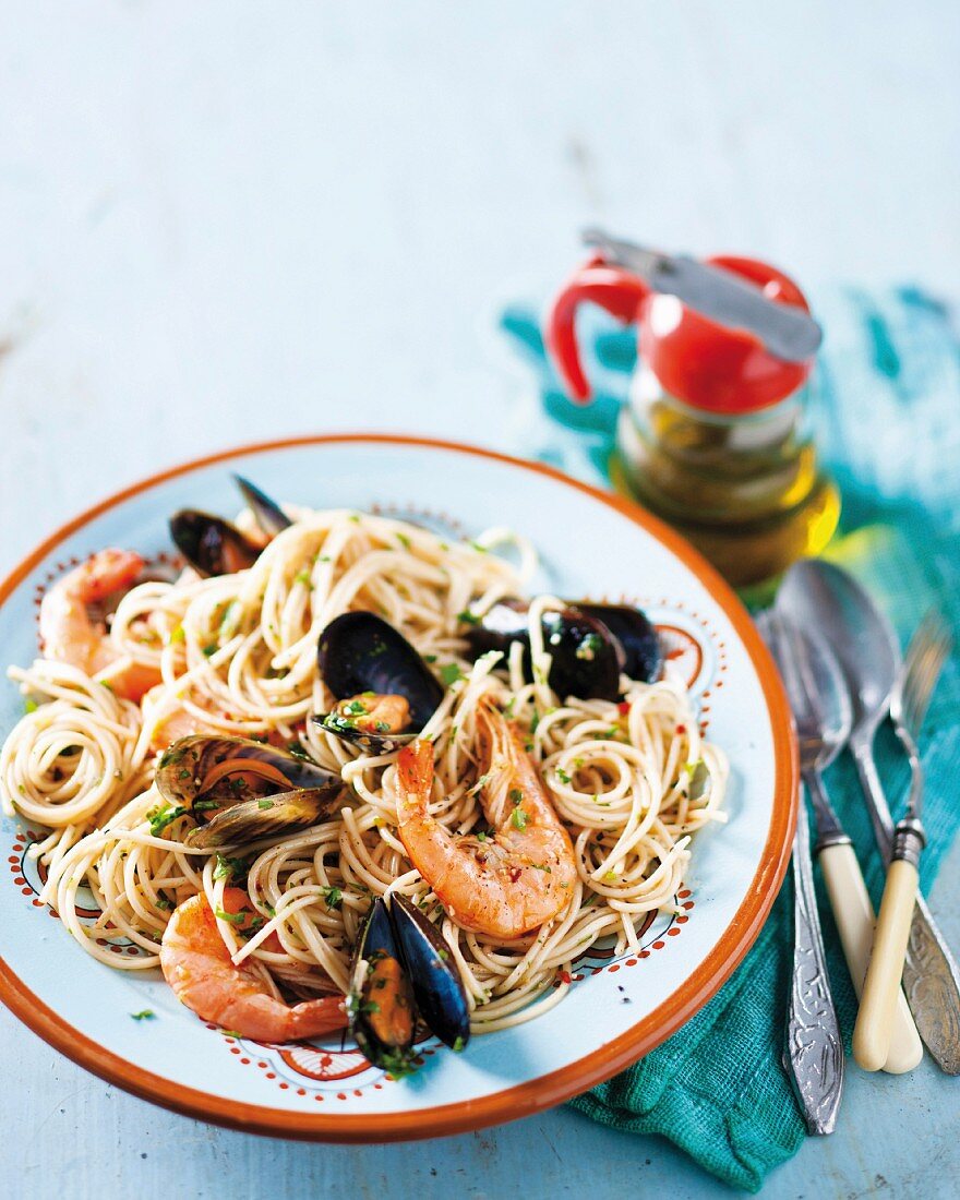 Pasta with seafood