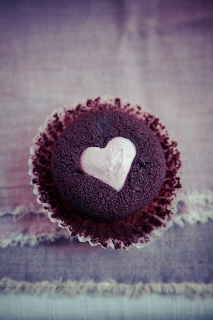 A heart muffin for Valentine's Day