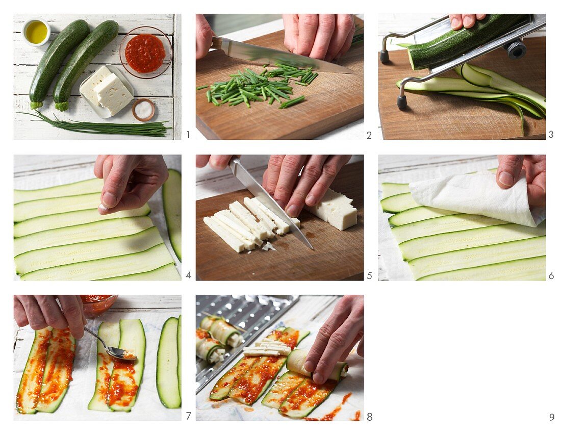 How to prepare courgette rolls