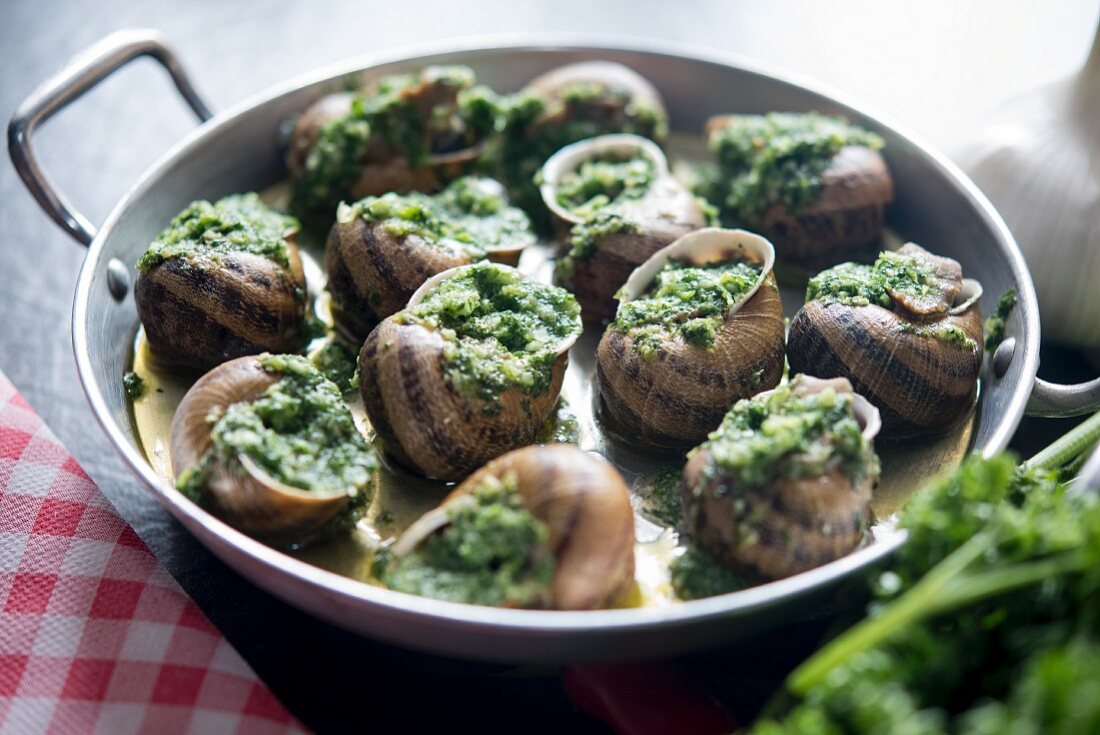 Snails with herbs and garlic