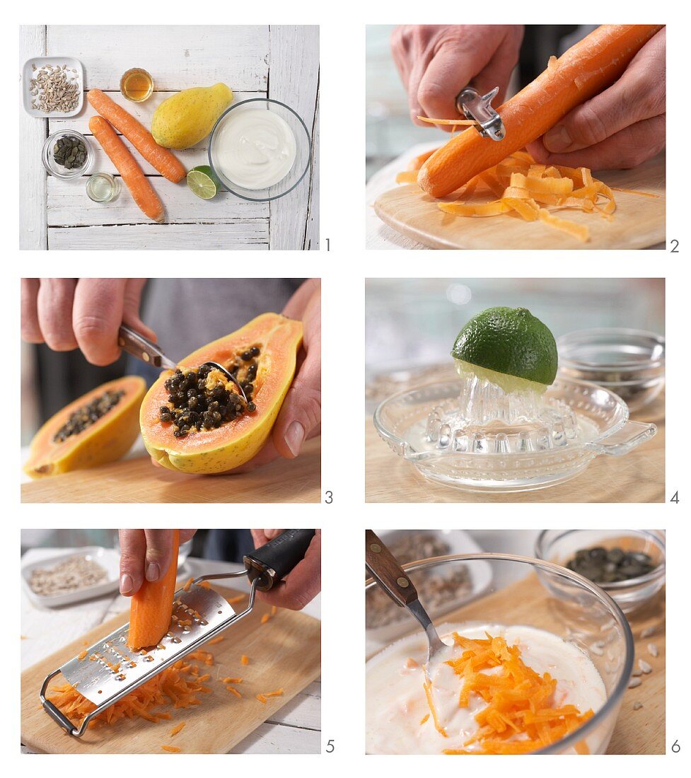Möhren-Papaya-Shake zubereiten