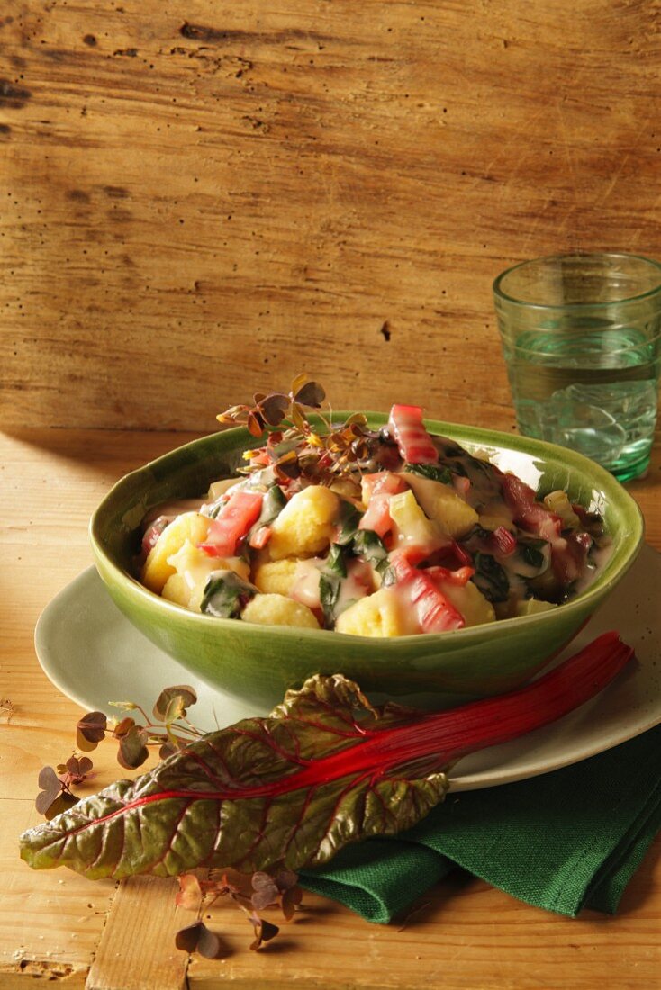 Gnocchi with colourful chard