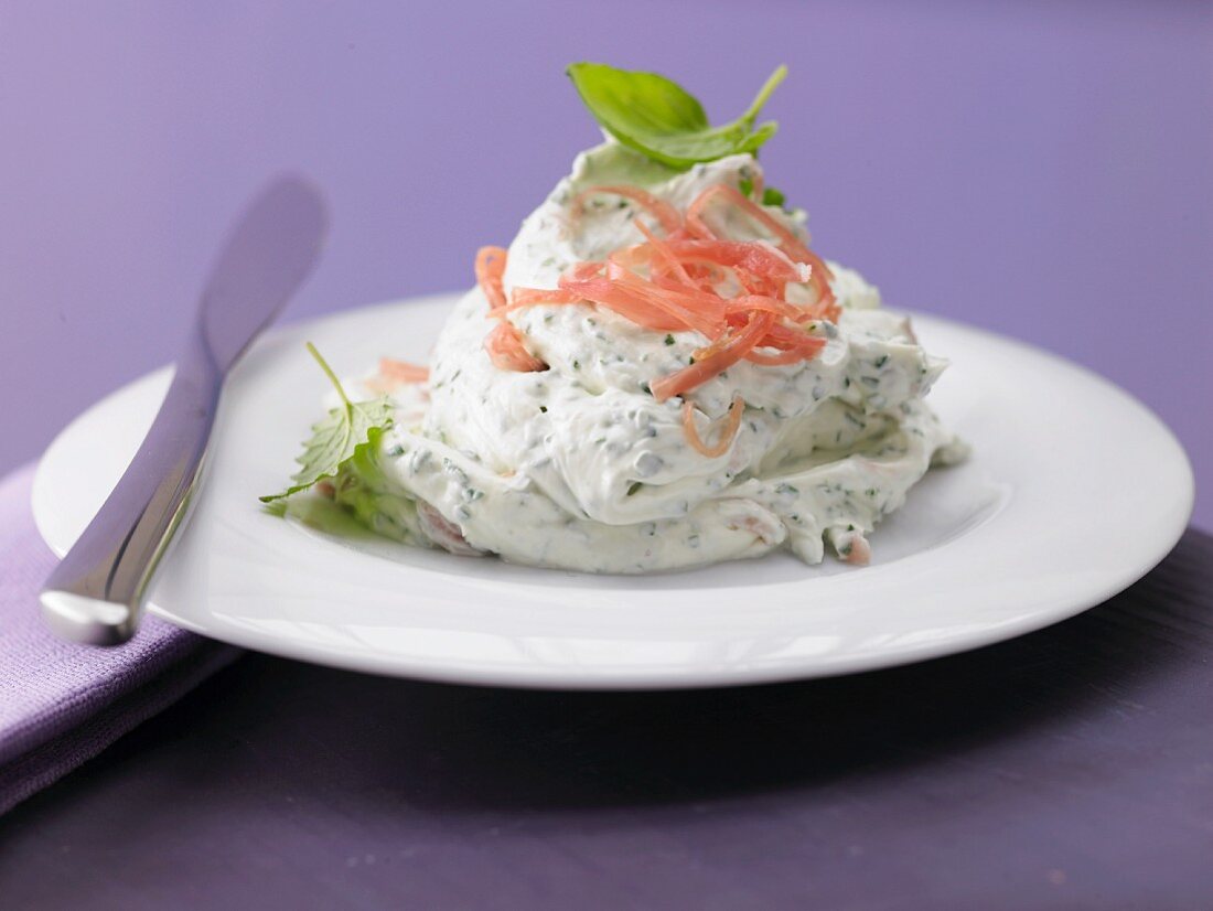 Herb and ham cream with cream cheese