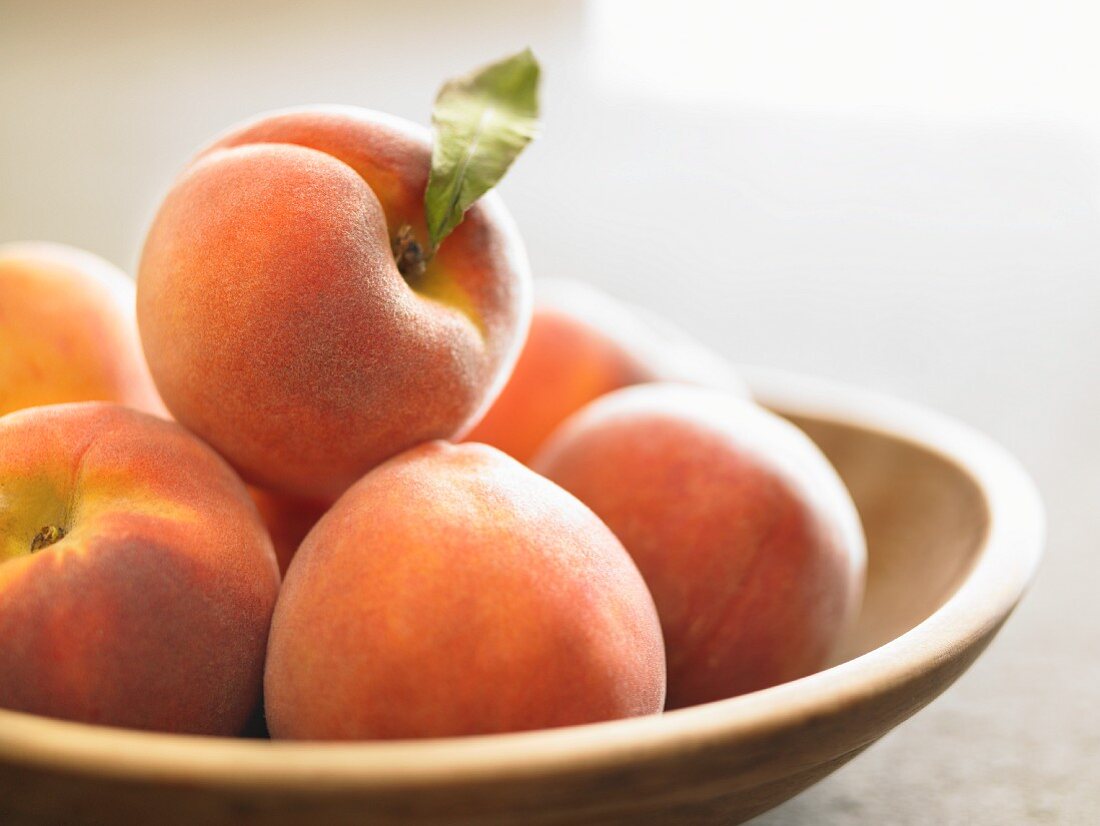 A bowl of fresh peaches
