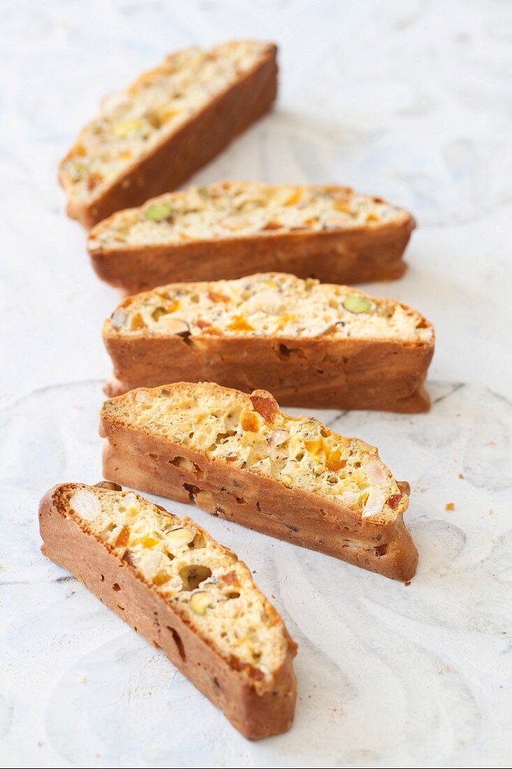 Gluten-free apricot & pistachio biscotti