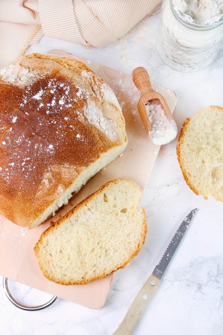 Home-baked white bread