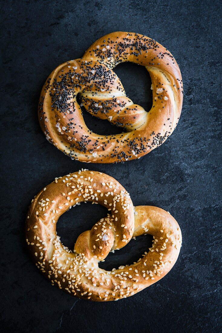 Two pretzels (seen from above)