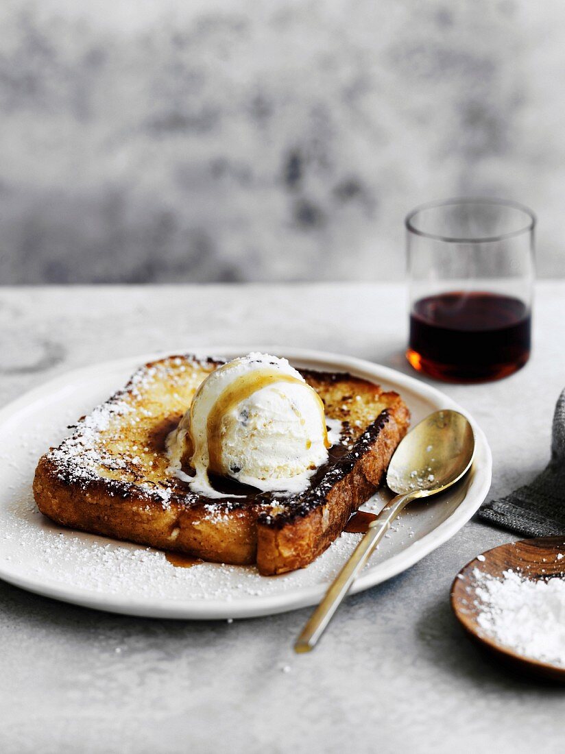 French Toast, Dessert, bread, ice-cream