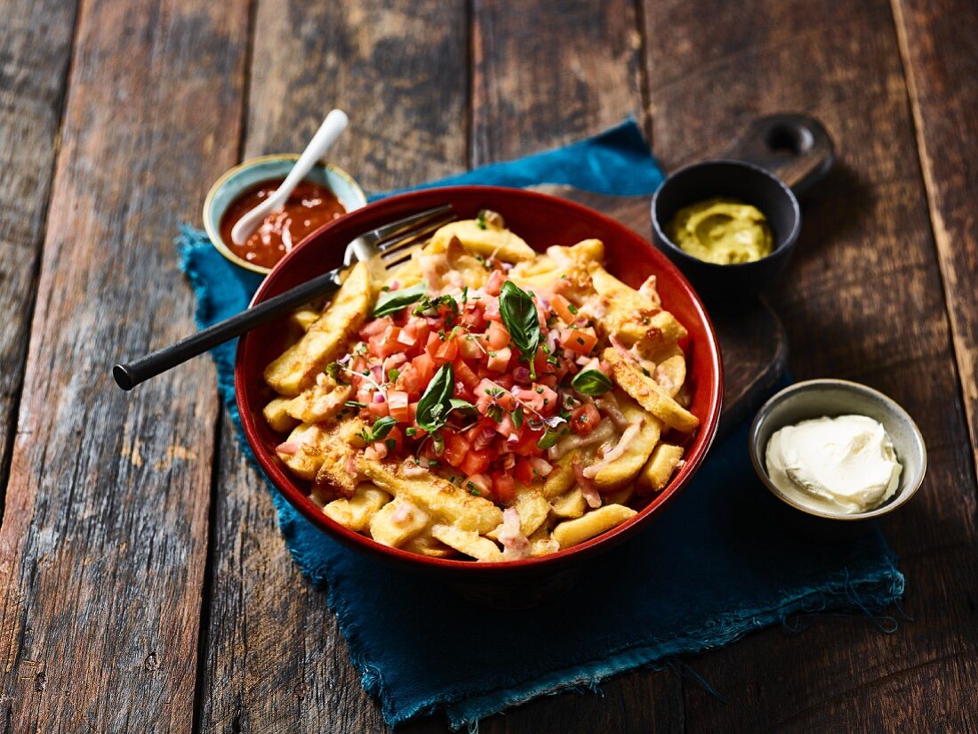 Mexican chips with tomato salsa