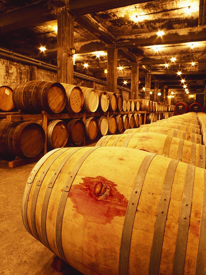 Französische Eichenfässer in der Suntory's Winery,Kofu,Japan