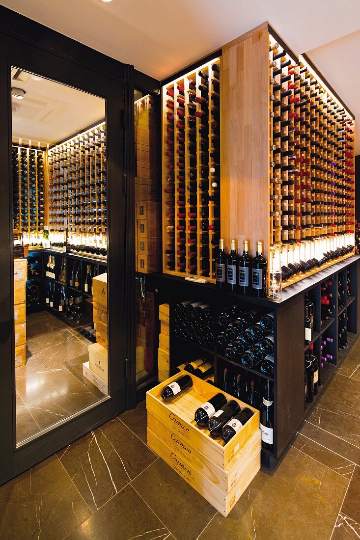 The wine cellar of the restaurant Geranium in Copenhagen, Denmark