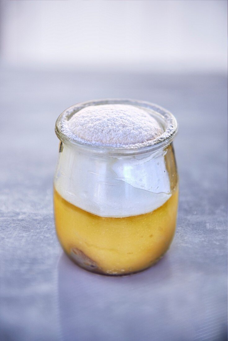 Lemon cream in a glass