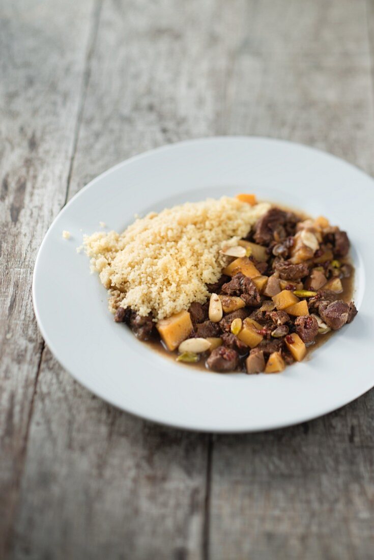 Kid goat & swede stew with couscous