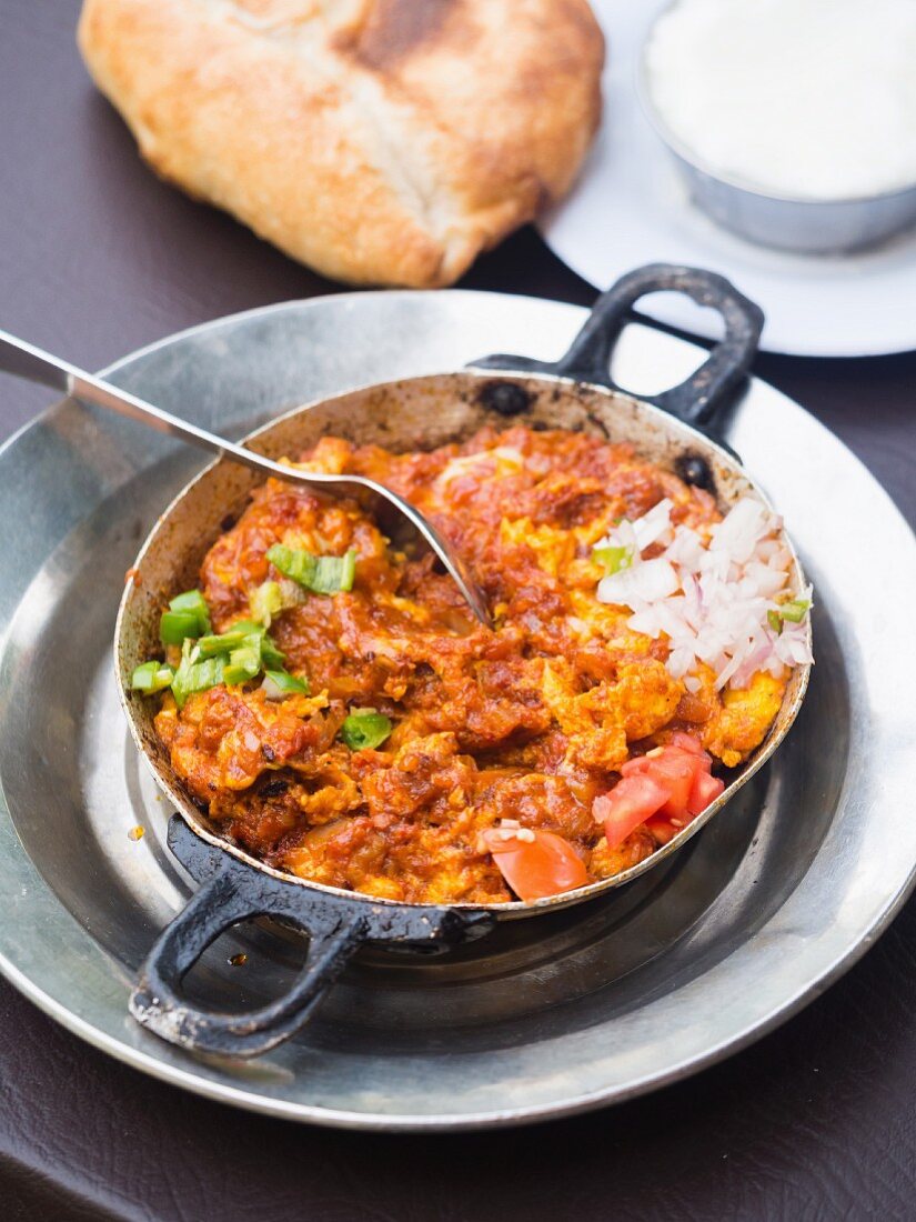 Fit fit (or fir fir), a typical Ehtiopian breakfast dish