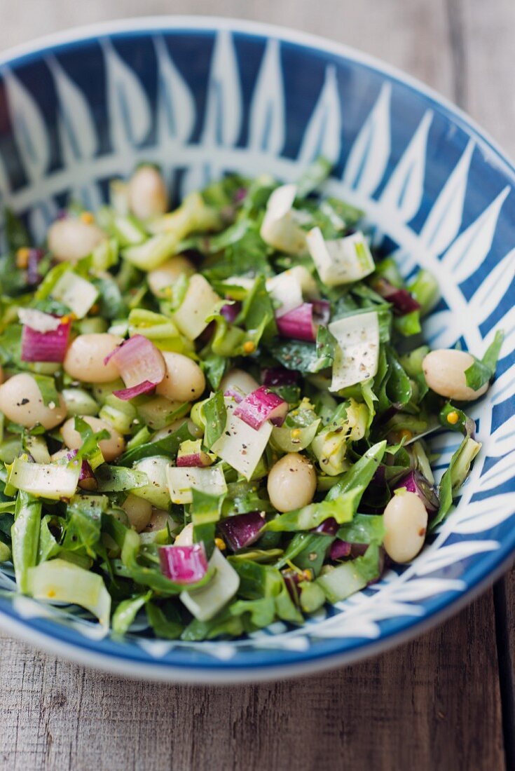 Chicory salad with beans