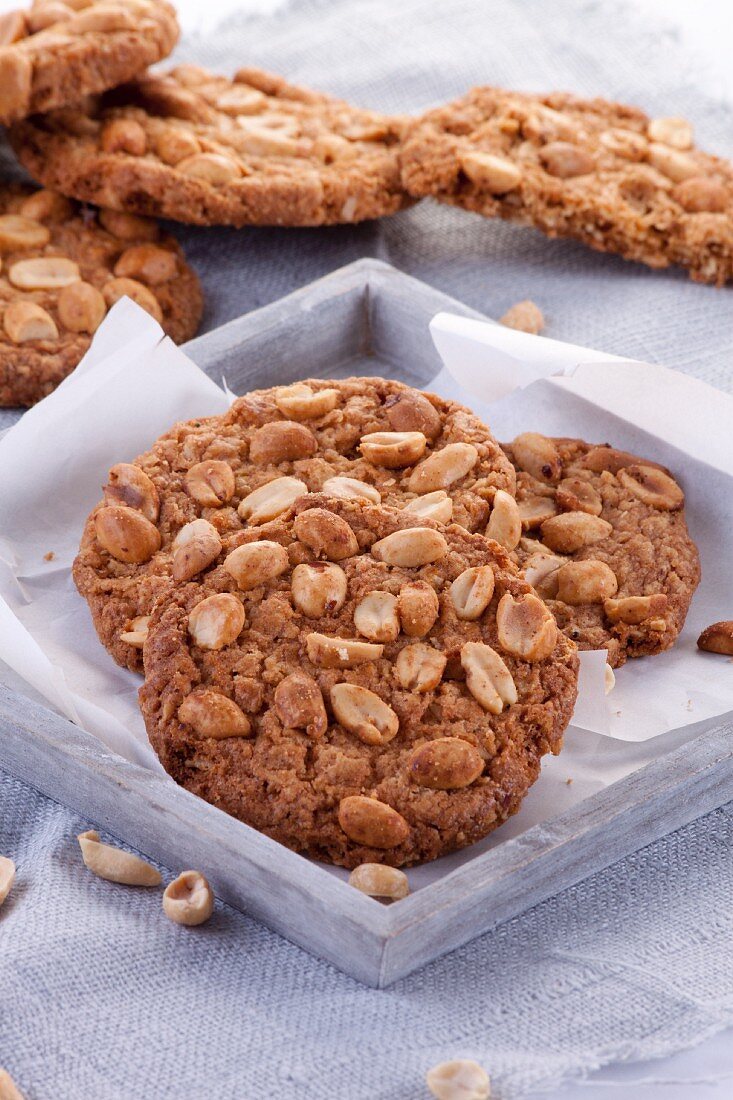 Healthy oat biscuits with peanuts