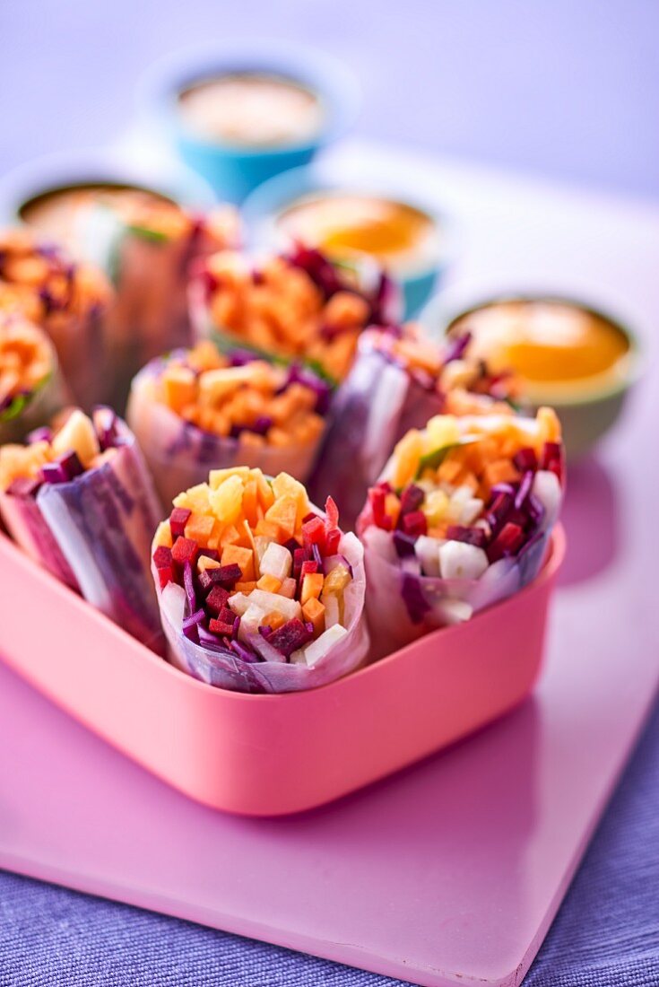 Rice paper rolls filled with vegetables (Asia)