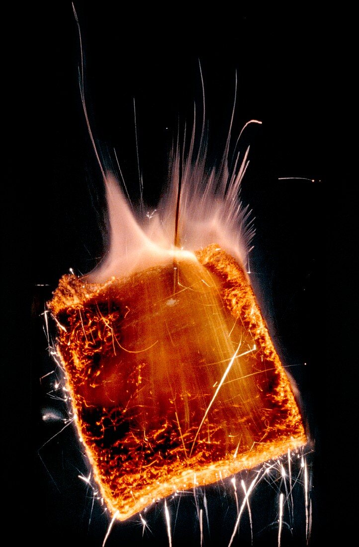 Steel wool burning in oxygen