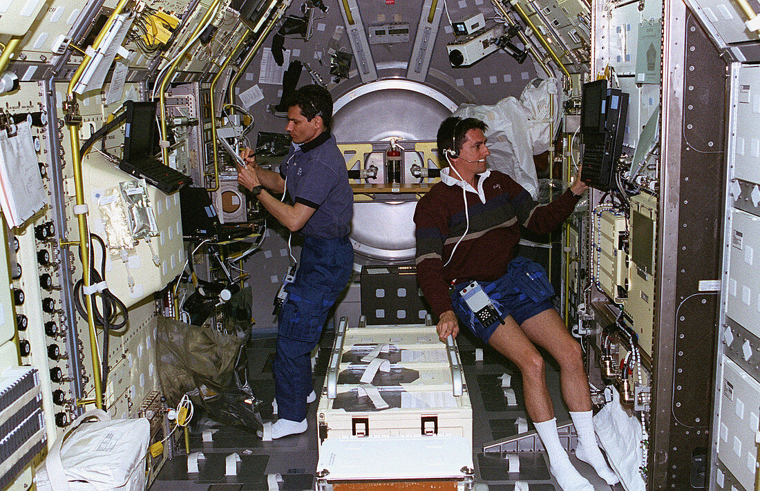 Astronauts Performing Experiments