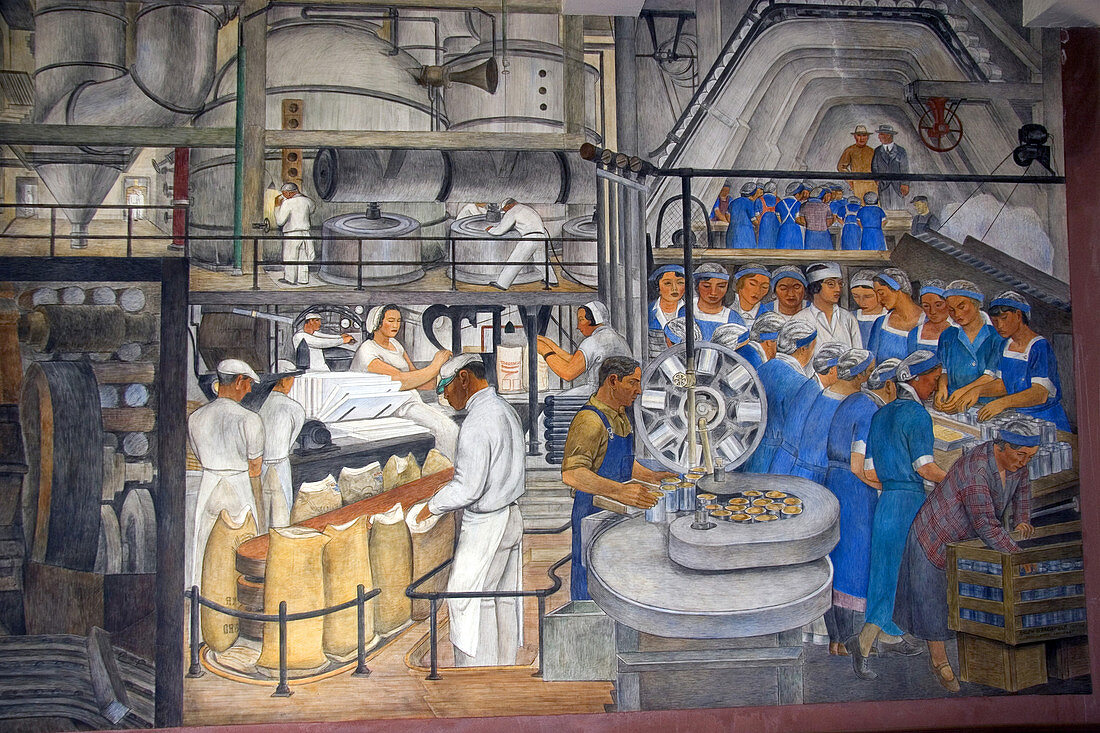 Mural in the interior of Coit Tower