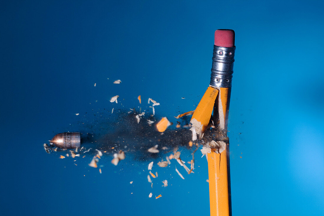 Bullet Hitting a Pencil