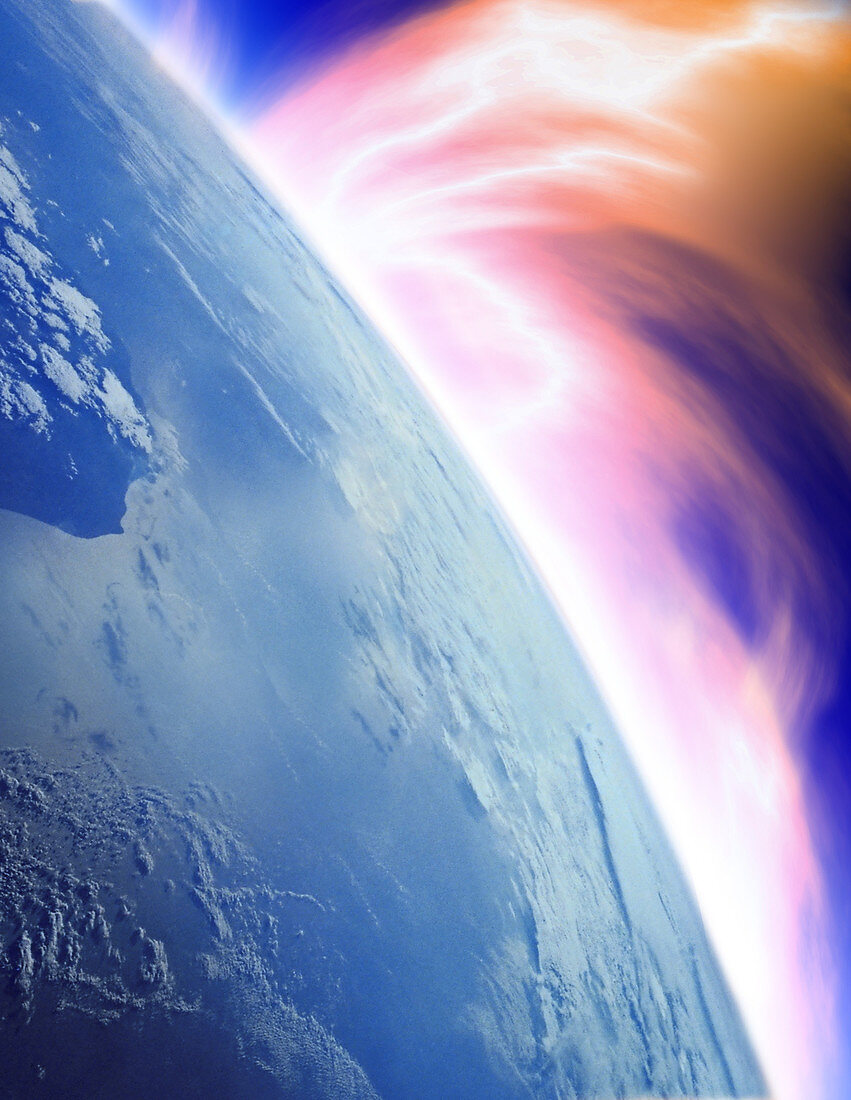 Earth with high energy atmosphere