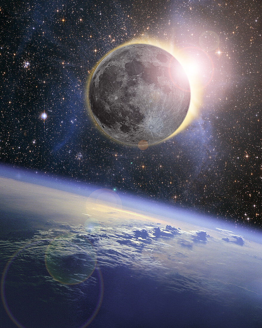 Moon over Earth