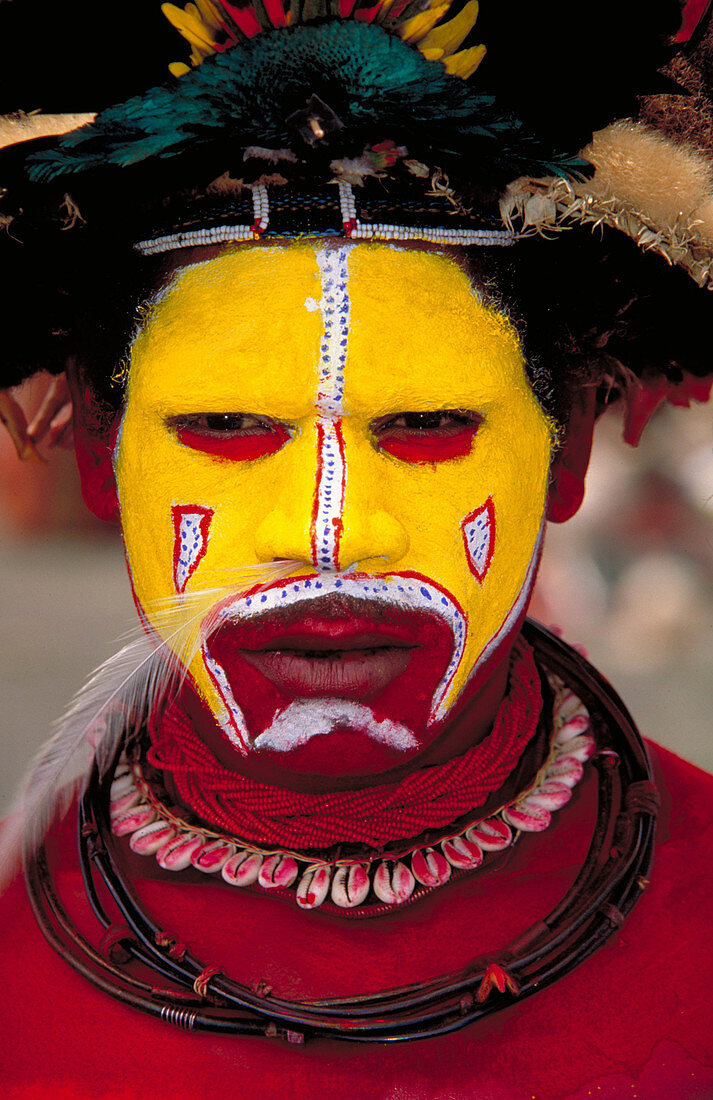 Man of the Huli tribe. Papua,New Guinea