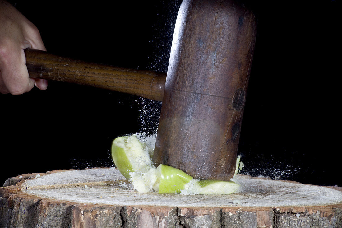 Apple Smashed With Mallet