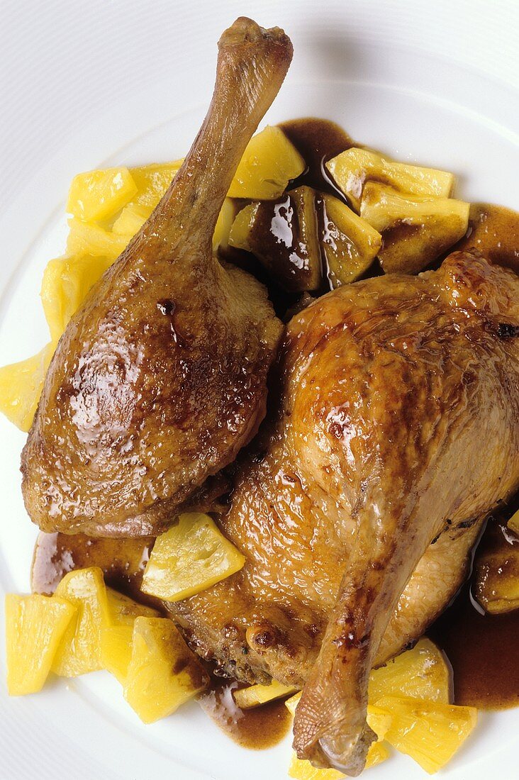 Roasted duck with pineapple sauce
