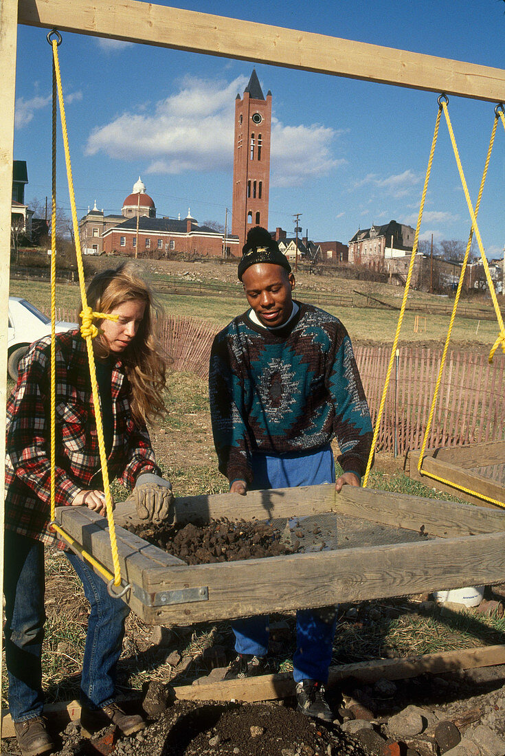 Archaeologists Sifting Soil