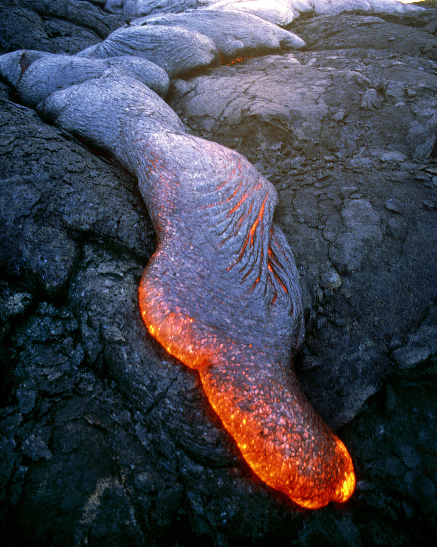 Pahoehoe lava,Kilauea Volcano,Hawaii