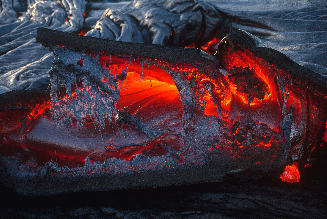 Pahoehoe Lava Plates,Kilauea Volcano